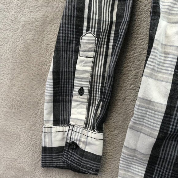 Lee Mens Shirt Medium Plaid Button Up Long Sleeve Check Casual Top Gray Classic - Picture 6 of 13